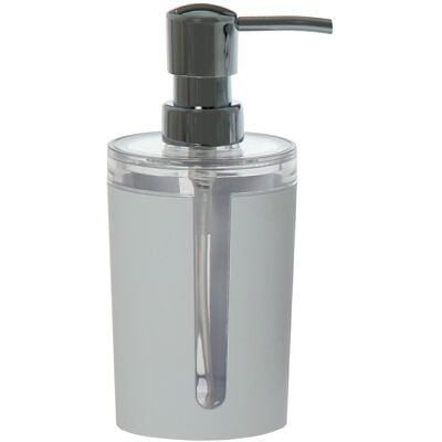 DOSIFICADOR BAÑO ACRÍLICO BLANCO/TRANSPARENTE _°8,5X17,5CM LL87081