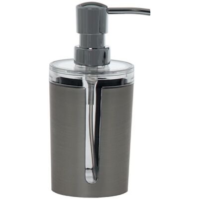 DISPENSER DA BAGNO IN ACRILICO GRIGIO/TRASPARENTE _°8,5X17,5CM LL87084