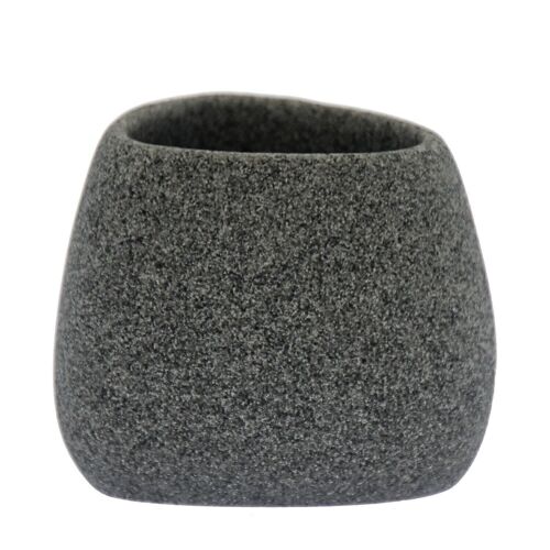 VASO BAÑO RESINA GRIS PIEDRA _10X9X8,5CM LL87161