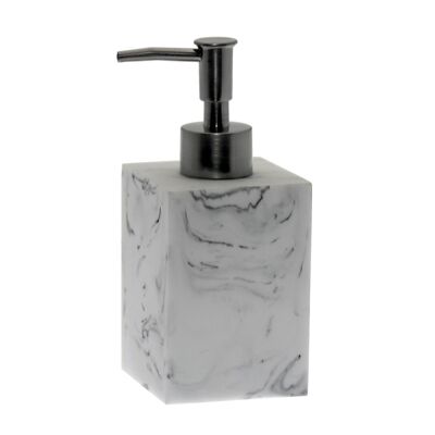 DISPENSER DA BAGNO IN ACRILICO FINITURA MARMO _7X7X16.5CM LL87168