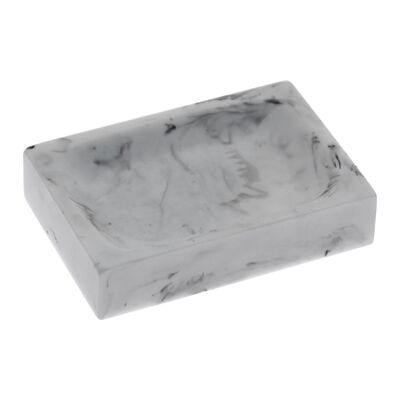 Badezimmer-Seifenschale aus Acryl mit Marmor-Finish, 11 x 7,5 x 2,5 cm, LL87170
