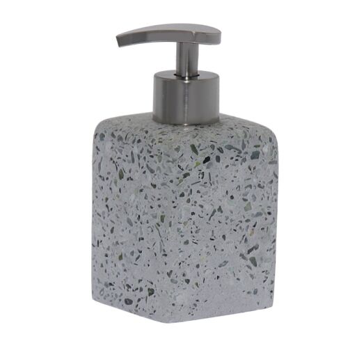 DOSIFICADOR BAÑO ACRÍLICO GRISC/MOTAS _7X7X14,5CM LL87217