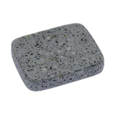 JABONERA BAÑO ACRÍLICA GRIS C/MOTAS _11X8,5X2CM LL87222