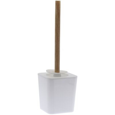 SUPPORT DE TOILETTE DE SALLE DE BAIN EN ACRYLIQUE/BOIS BLANC _12X12X38CM LL87291