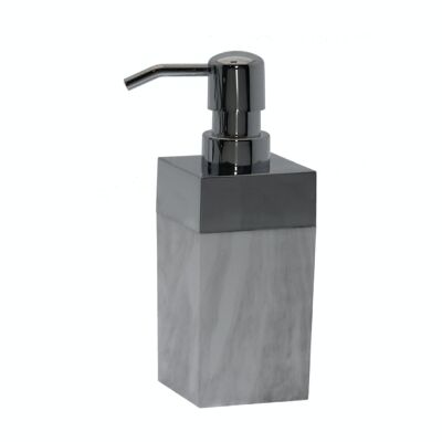 Badezimmerspender aus Acryl/Metall, Marmor-Finish, 6 x 6 x 17 cm, LL87300