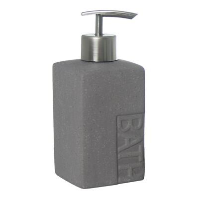 DOSIFICADOR BAÑO CERÁMICA GRIS _7X7X16CM LL87501