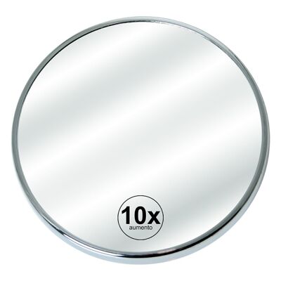 Saugnapf-Spiegel, 10 Vergrößerungen, verchromtes Metall für Badezimmer, 15 x 1,5 cm, LL88016