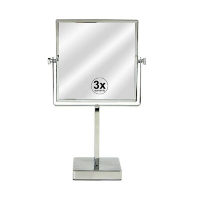 MIROIR GROSSISSANT 3 MÉTAL CHROME SALLE DE BAINS _39X24X12CM LL88024