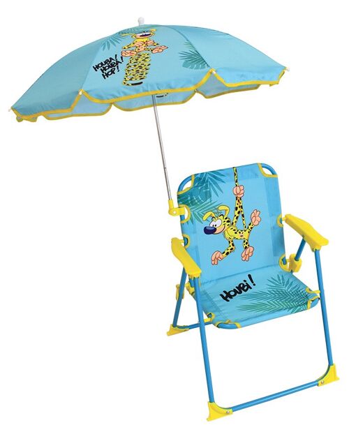 MARSUPILAMI CHAISE PLIANTE AVEC PARASOL