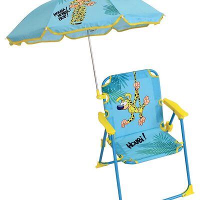 MARSUPILAMI CHAISE PLIANTE AVEC PARASOL