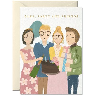 Gâteau, fête et amis