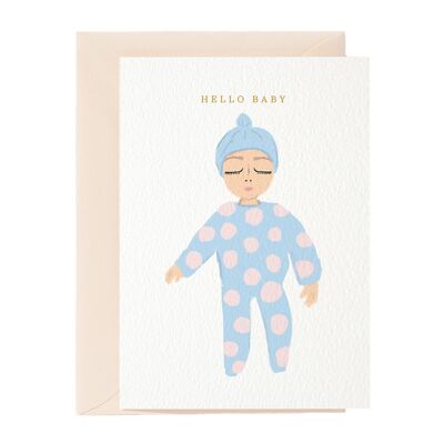 Tarjeta de felicitación de Hola Bebé Niño