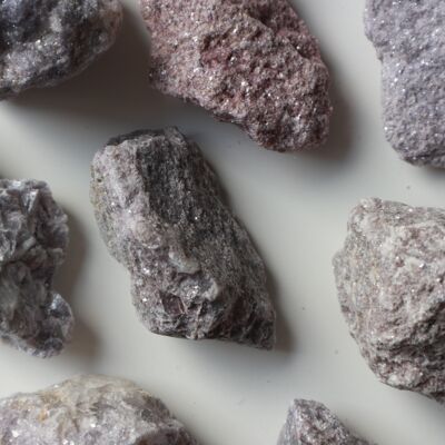 Raw lepidolite chunks - M