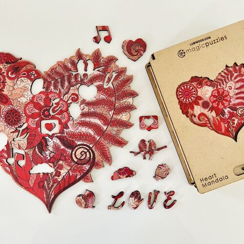 Heart Mandala Jigsaw A4 Premium Box