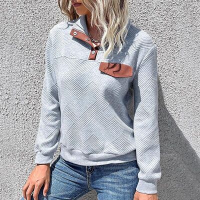 Vintage Stehkragen Pullover Sweatshirt