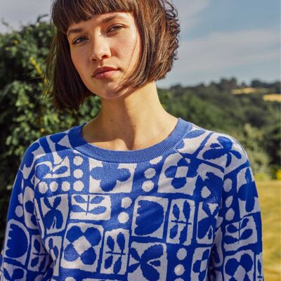 Floral Tile Sustainable Cotton Jumper