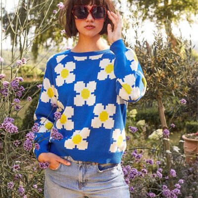 Big Daisy Cotton Knit Jumper