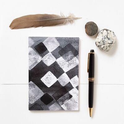 Black and white graphic geometric A6 notebook