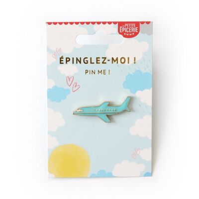 Airplane enamel pin brooch