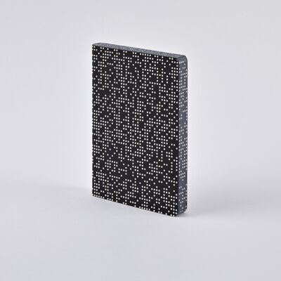 Analog - Graphic S | nuuna notebook A6 | Dotted Journal | 2.5mm dot grid | 176 numbered pages | 120g premium paper | leather black white | sustainably produced in Germany