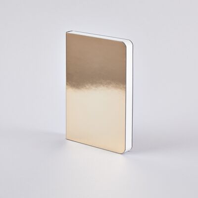 Shiny Starlet S - Gold | nuuna Notizbuch A6 | Dotted Journal | 2,5mm Punktraster | 176 nummerierte Seiten | 120g Premium-Papier | Metallic-Effekt | nachhaltig produziert in Deutschland