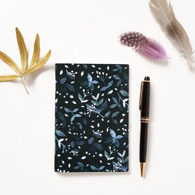 Watercolor black and white botanical A6 notebook