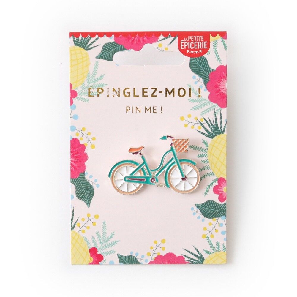 Brosche mit Fahrrad-Emaille-Anstecknadel
