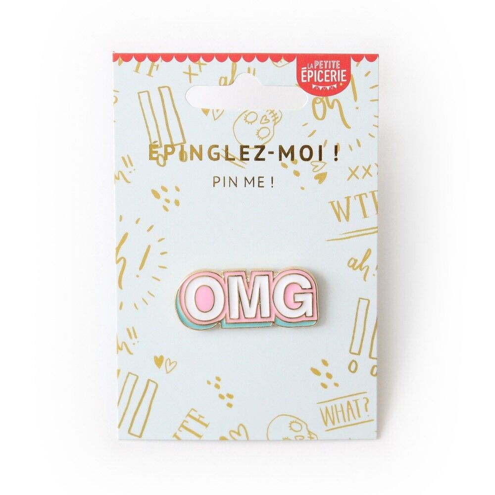 OMG "Oh mein Gott" Emaille Brosche