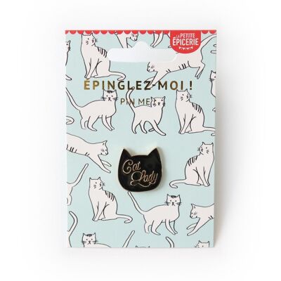 Cat Lady enamel pin brooch