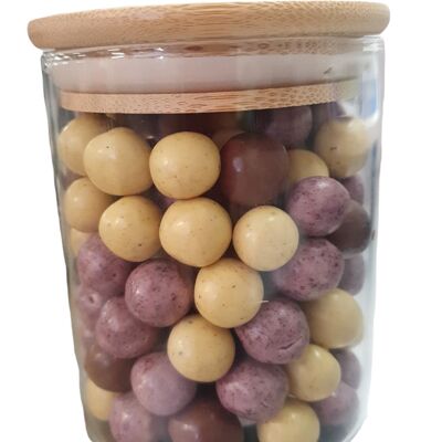 bamb'cereals - Surtido de bolas de cereales de chocolate con frutas (grosella negra y naranja) y bolas de cereales de praliné de chocolate - 190 gr - ecológico