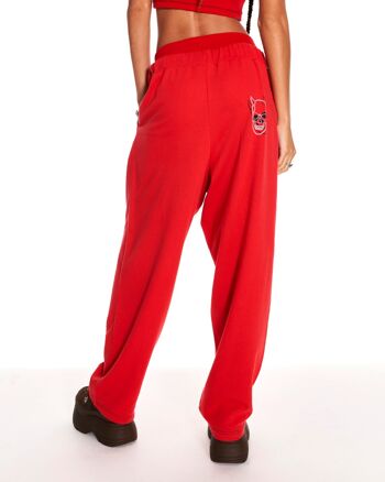 Love Bite - Pantalon de jogging large taille basse avec graphique - Rouge 1