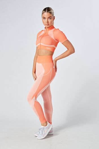 LEGGING CORPS EN TWILL ACTIVE RECYCLÉ COLOR BLOCK - CORAIL 8