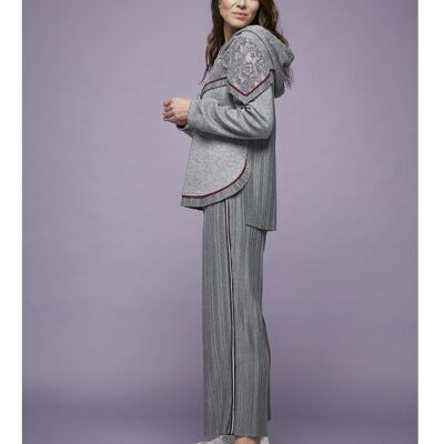 PLEATED CROPPED TROUSERS | GRAY