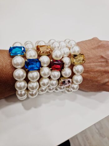 bracelet élastique avec perles synthétiques 2