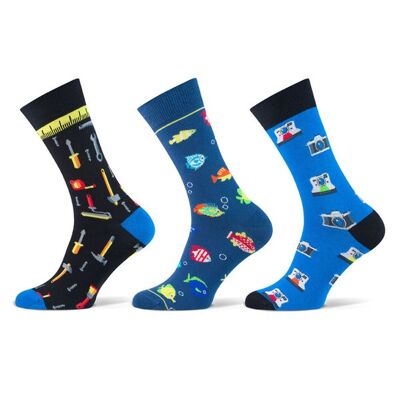Cotton men's socks with prints | 3-pack | Price per 18 pair | price per pair 2.75