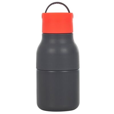 Botella de agua activa 250ml - Gris y Coral