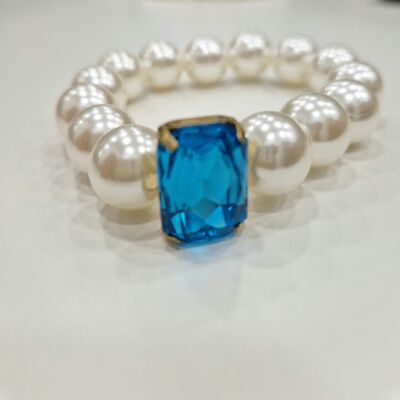 elastisches Armband mit synthetischen Perlen