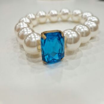 bracelet élastique avec perles synthétiques 1