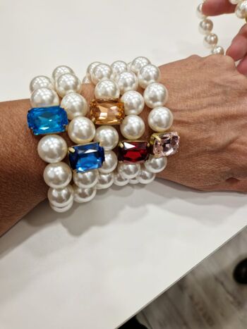 bracelet élastique avec perles synthétiques 2