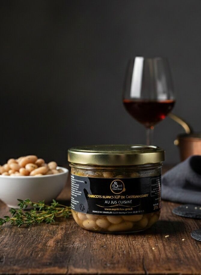 Castelnaudary IGP white beans in cooked juice 370g