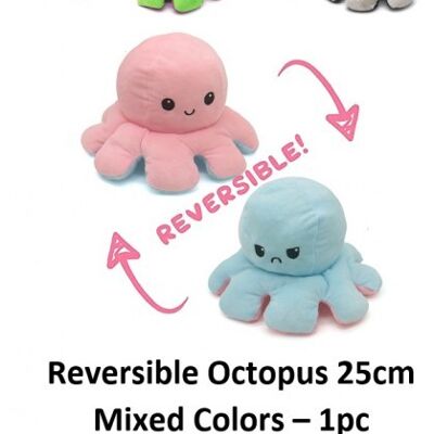 T028-001 Reversible Octopus 25cm - Mixed Colors -1pc