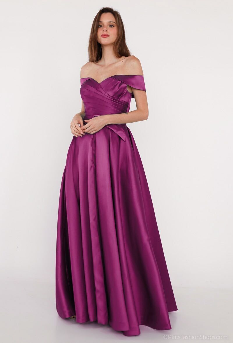 Vestido de noche largo morado