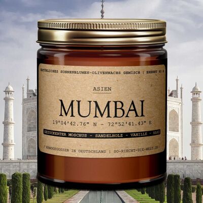 Bougie Mumbai - Musc Sucré | Bois de santal | Vanille | résine