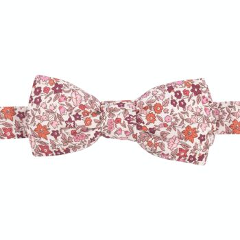 Noeud papillon Liberty Ava bordeaux rose 1