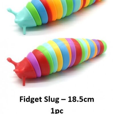 T2208 Rainbow Fidget Slug 3D - 18,5 cm - Couleurs mélangées - 1pc