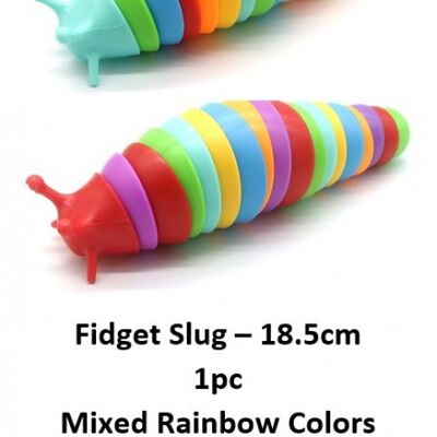 T2208 Rainbow Fidget Slug 3D - 18,5 cm - Colores mixtos - 1 pieza