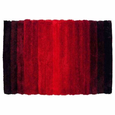 Tapis 3d couleur noir-rouge poil long 1-3cm référence : 13550