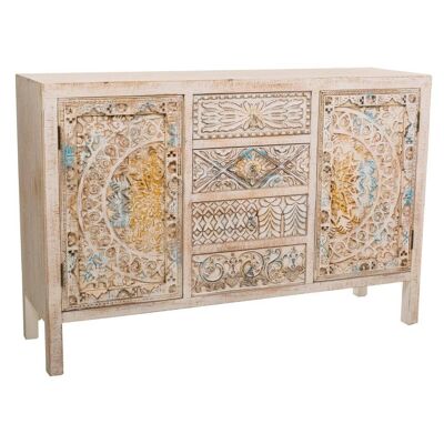 BUFFET EN BOIS SCULPTÉ 120x35x80h cm référence : 20226