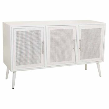 BUFFET BOIS ET GRILLE BLANCHE 120x41.5x71h cm reference:21475 1