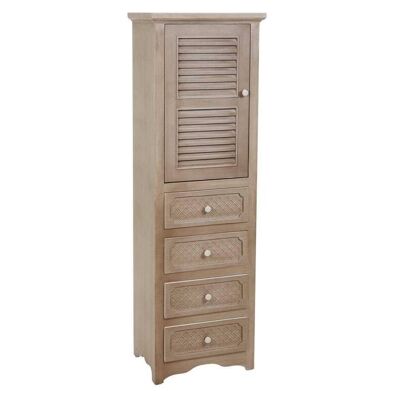 WOODEN WARDROBE 4 DRAWERS AND 1 DOOR 45x32x144.5h cm reference:15879